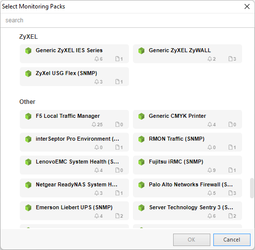 @Adding SNMP Monitoring Packs